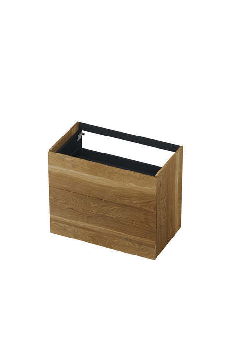 Ink onderkast 80x45cm - push to open - 2 lades - massief eiken aqua