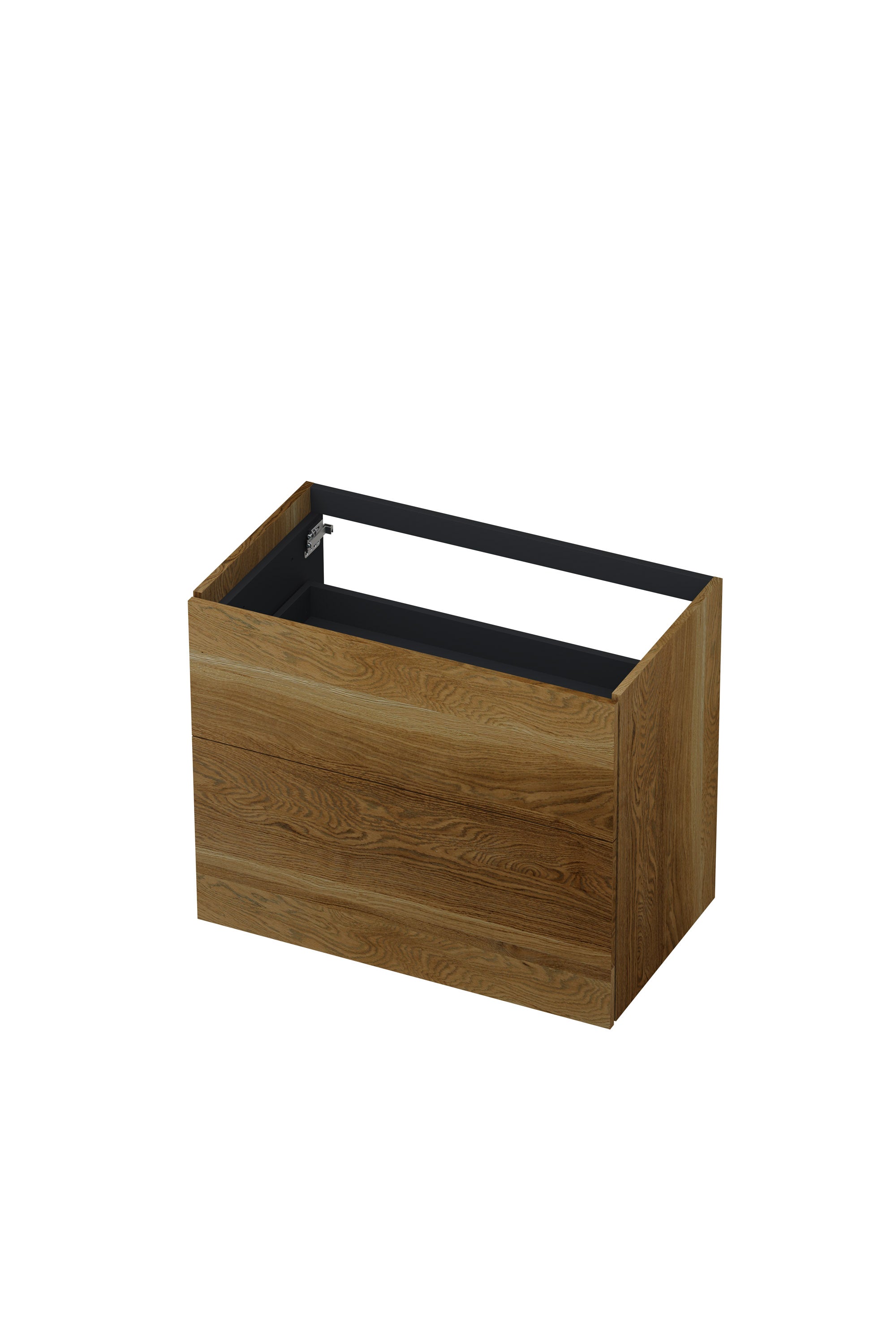 Ink onderkast 80x45cm - push to open - 2 lades - massief eiken ash grey