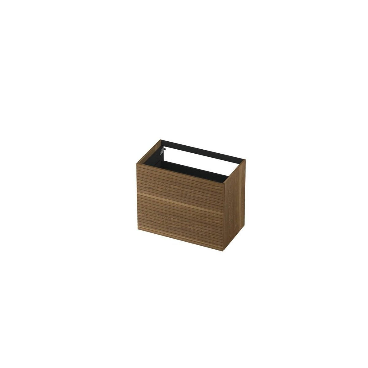 Ink onderkast 80x45cm - push to open - 2 lades - horizontaal gefreesd - massief eiken aqua
