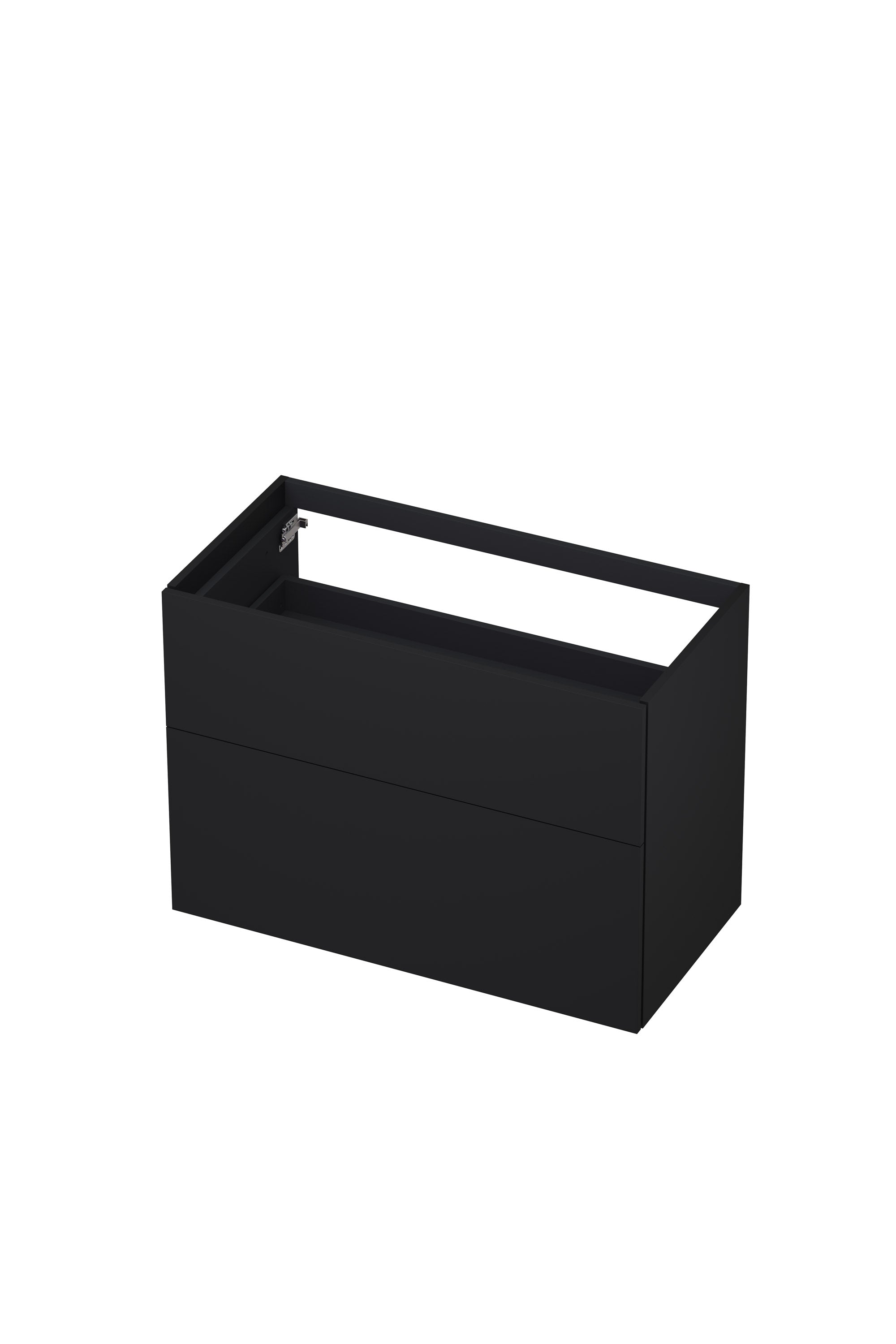 Ink onderkast 90x45cm - push to open - 2 lades - mat zwart