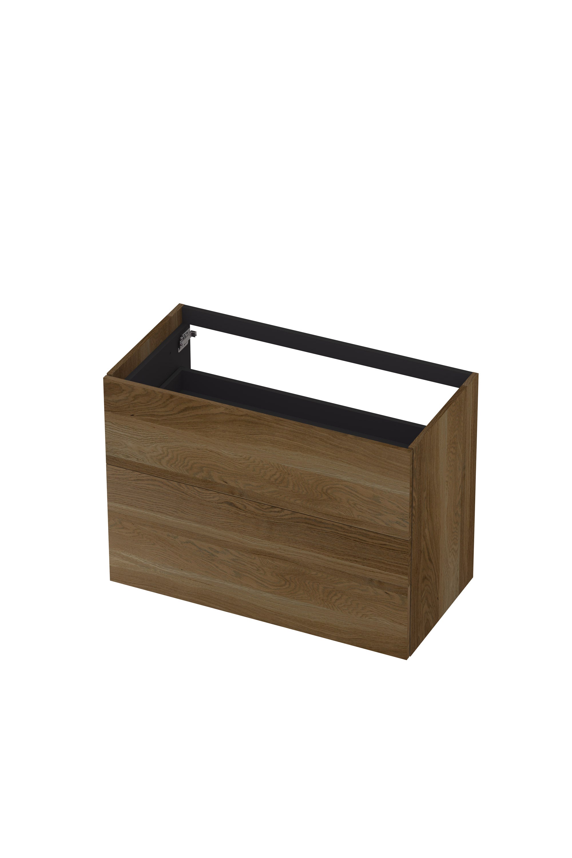 Ink onderkast 90x45cm - push to open - 2 lades - massief eiken ash grey