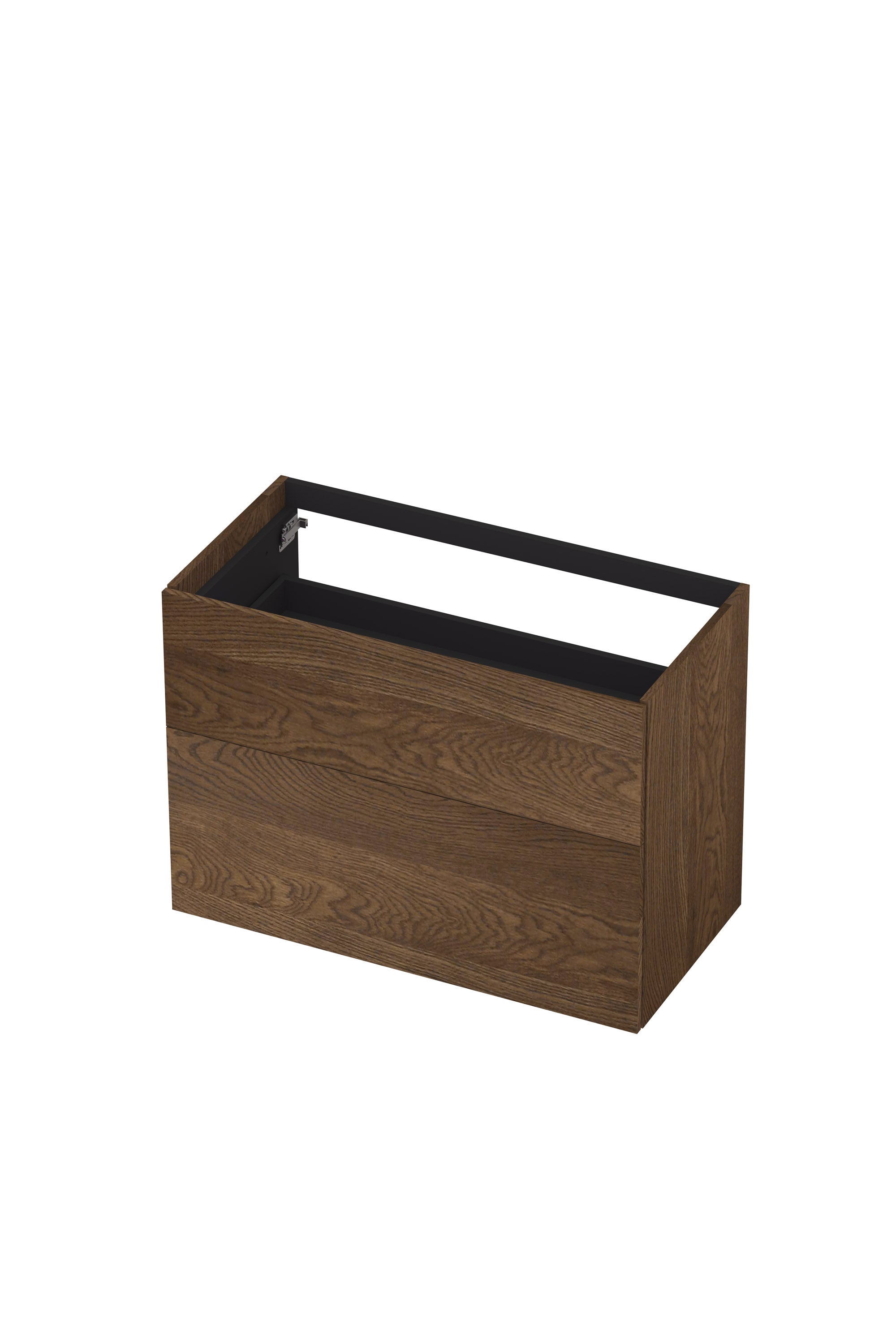 Ink onderkast 90x45cm - push to open - 2 lades - massief eiken chocolate