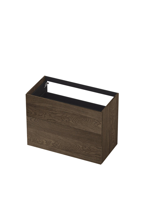 Ink onderkast 90x45cm - push to open - 2 lades - massief eiken charcoal