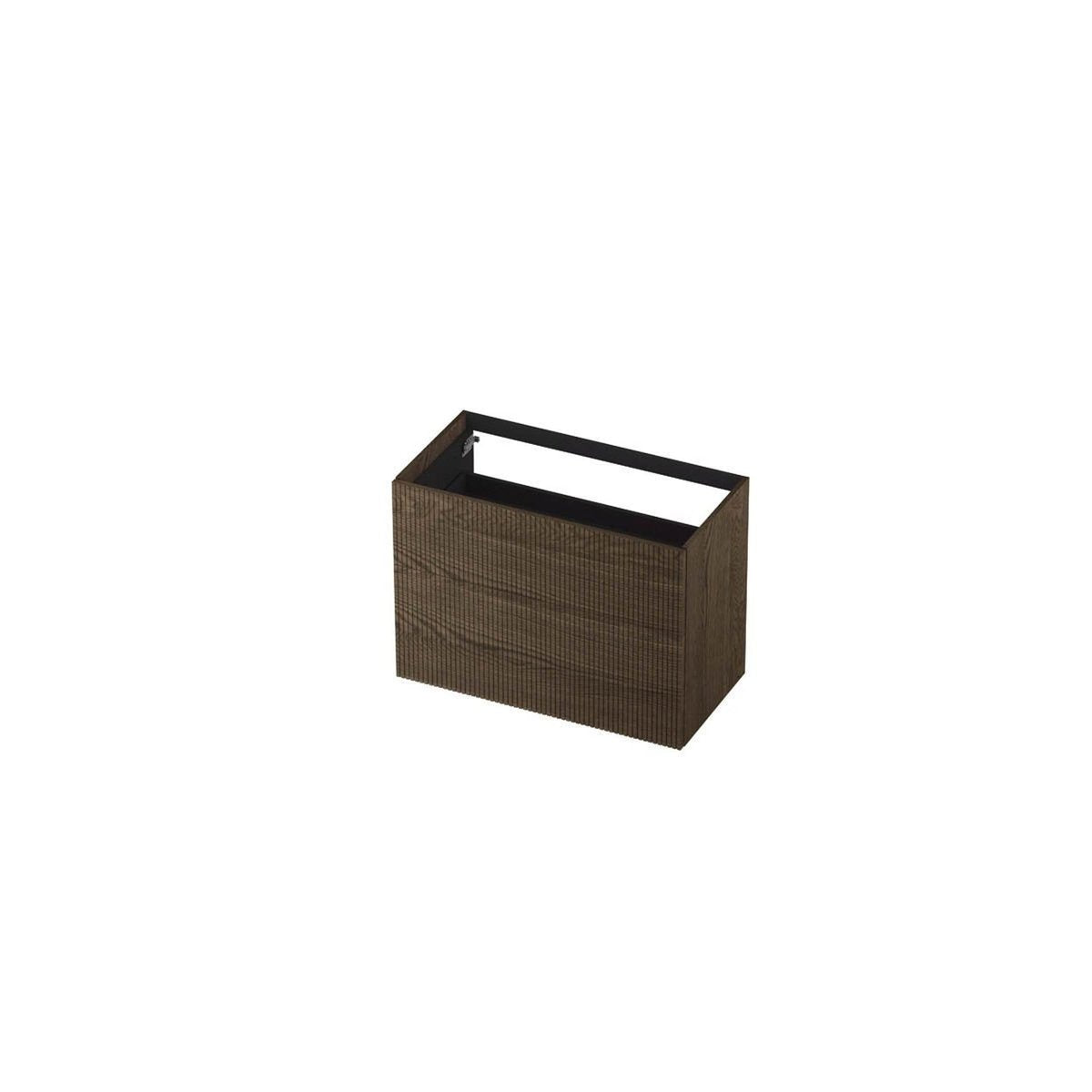 Ink onderkast 90x45cm - push to open - 2 lades - verticaal gefreesd - massief eiken charcoal