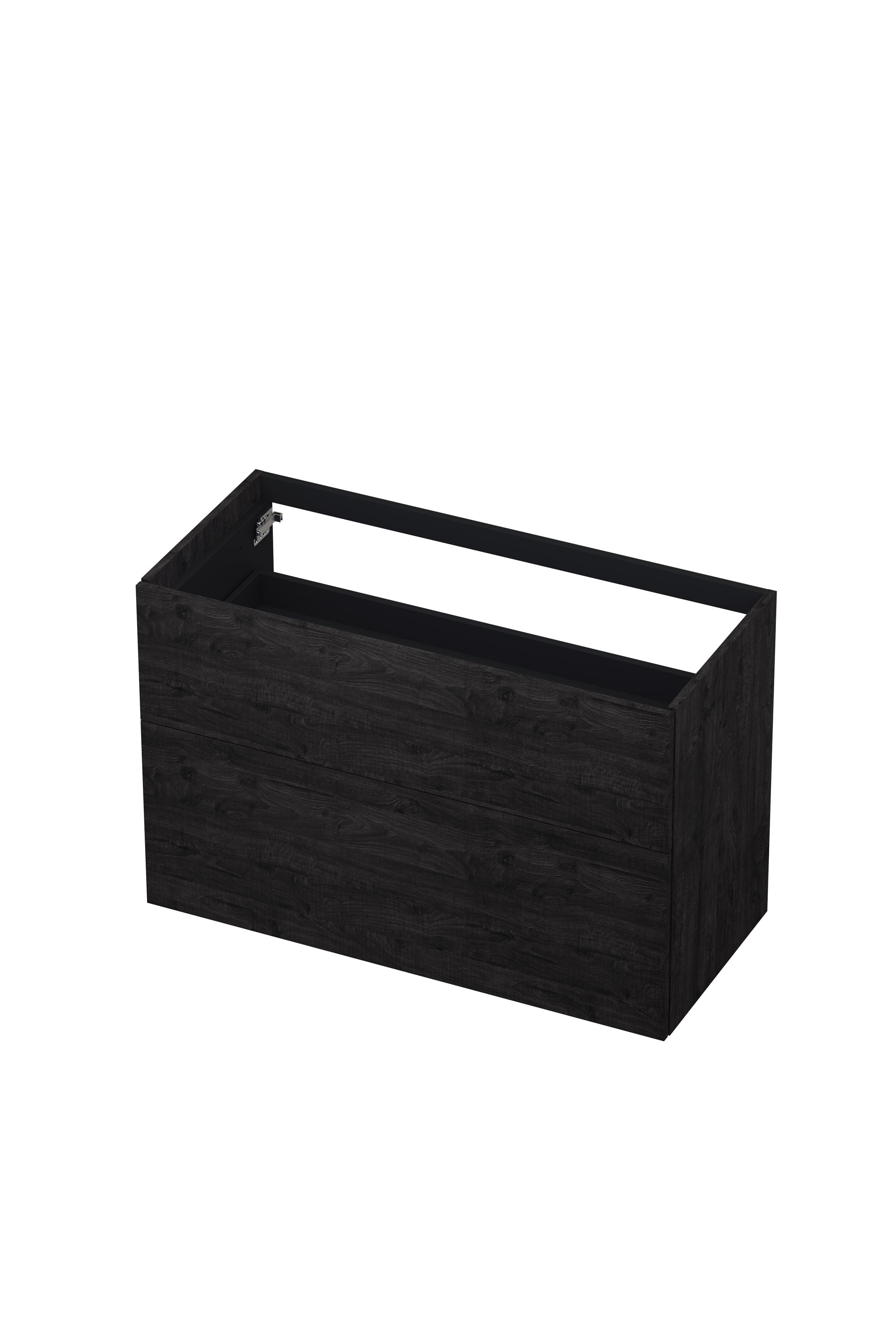 Ink onderkast 100x45cm - push to open - 2 lades - houtskool eiken