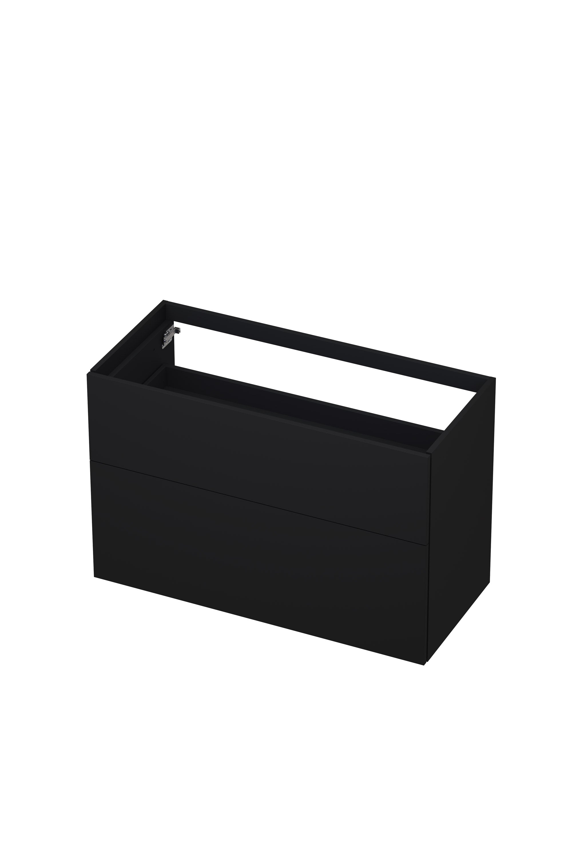 Ink onderkast 100x45cm - push to open - 2 lades - mat zwart