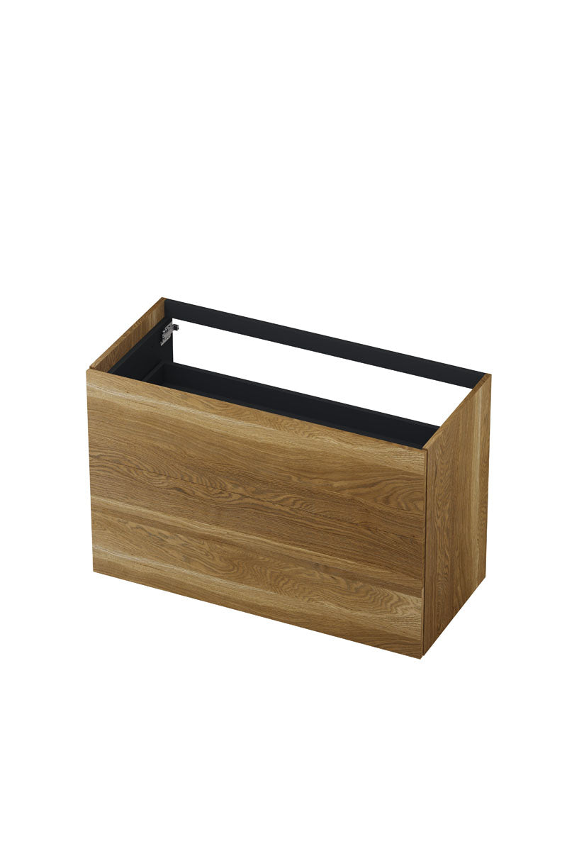 Ink onderkast 100x45cm - push to open - 2 lades - massief eiken aqua