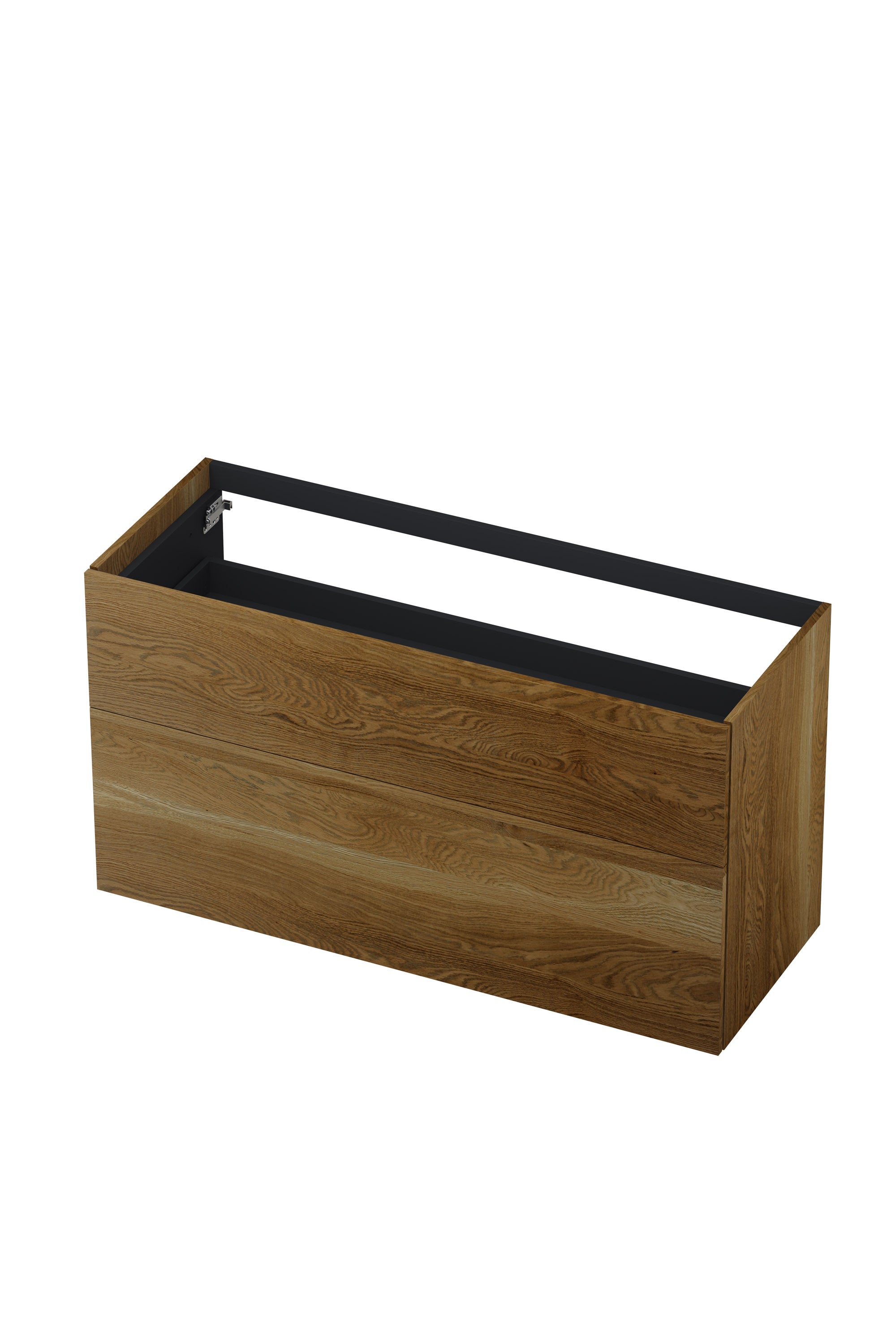 Ink onderkast 100x45cm - push to open - 2 lades - massief eiken ash grey