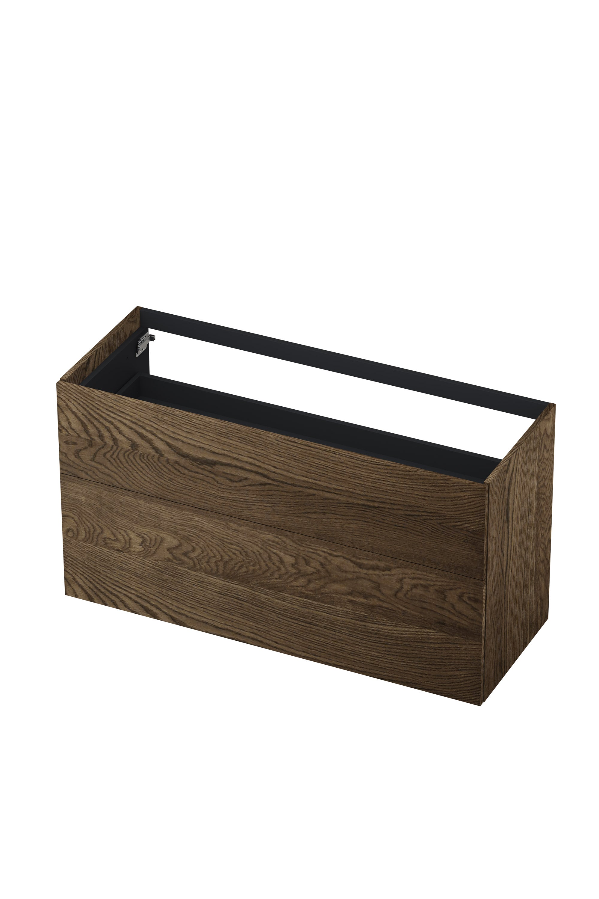 Ink onderkast 100x45cm - push to open - 2 lades - massief eiken charcoal