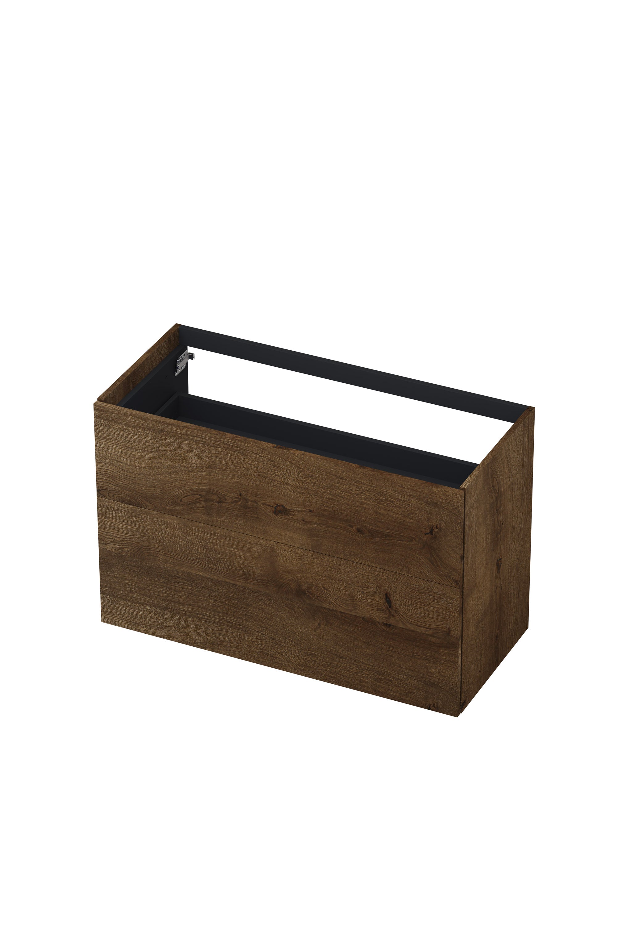 Ink onderkast 100x45cm - push to open - 2 lades - fineer chocolate