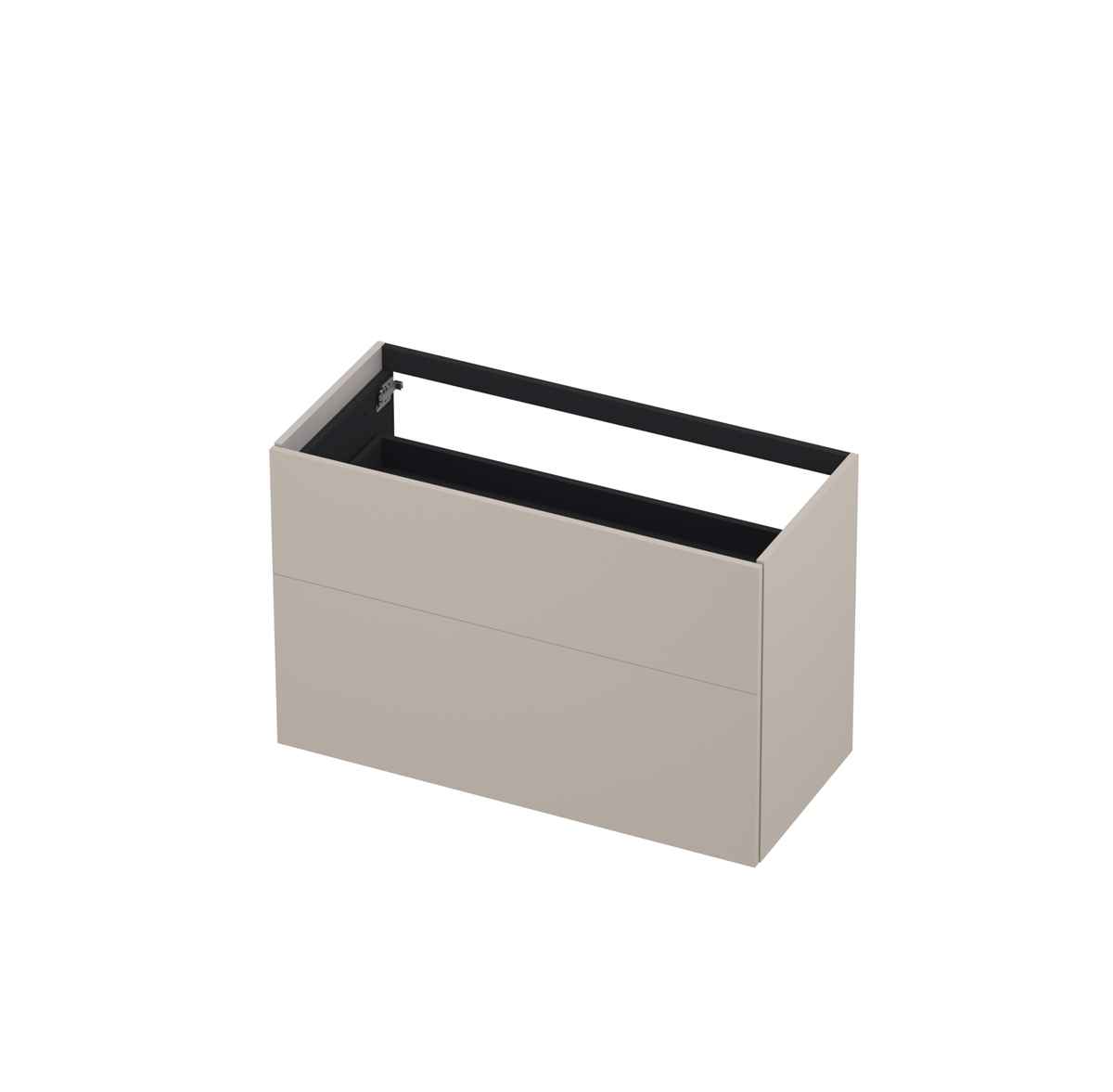 Ink onderkast 100x45cm - push to open - 2 lades - mat kasjmier grijs