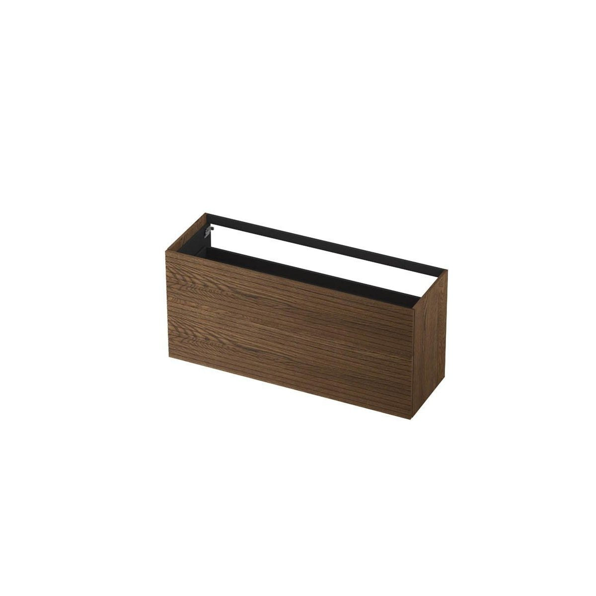 Ink onderkast 140x45cm - push to open - 2 lades - horizontaal gefreesd - massief eiken chocolate