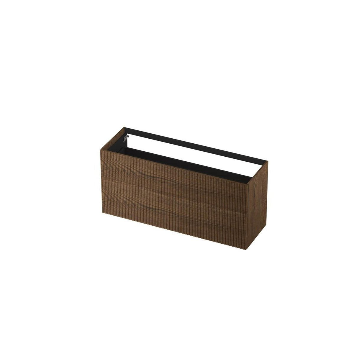 Ink onderkast 140x45cm - push to open - 2 lades - verticaal gefreesd - massief eiken chocolate