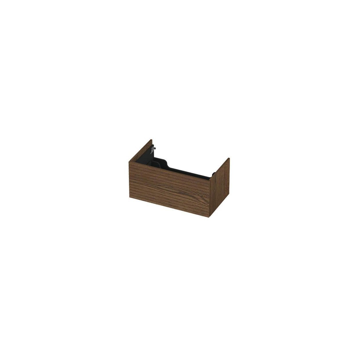 Ink onderkast 80x45cm - push to open - 1 lade - horizontaal gefreesd - massief eiken chocolate