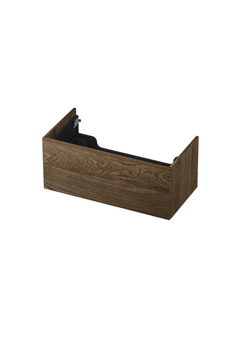Ink onderkast 90x45cm - push to open - 1 lade - massief eiken charcoal