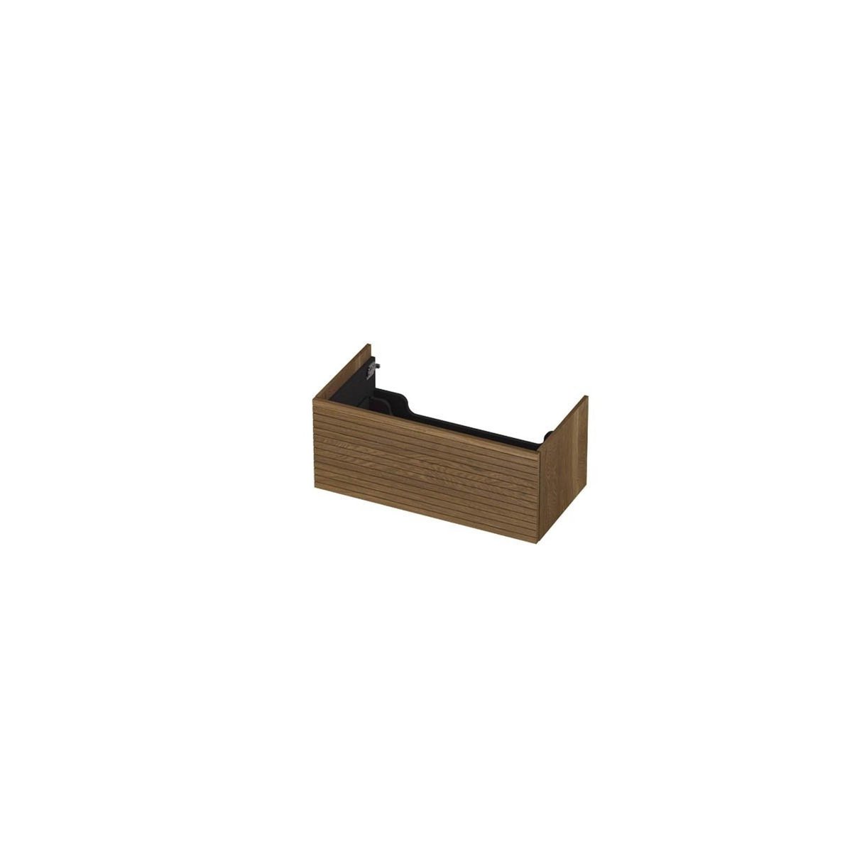 Ink onderkast 90x45cm - push to open - 1 lade - horizontaal gefreesd - massief eiken aqua