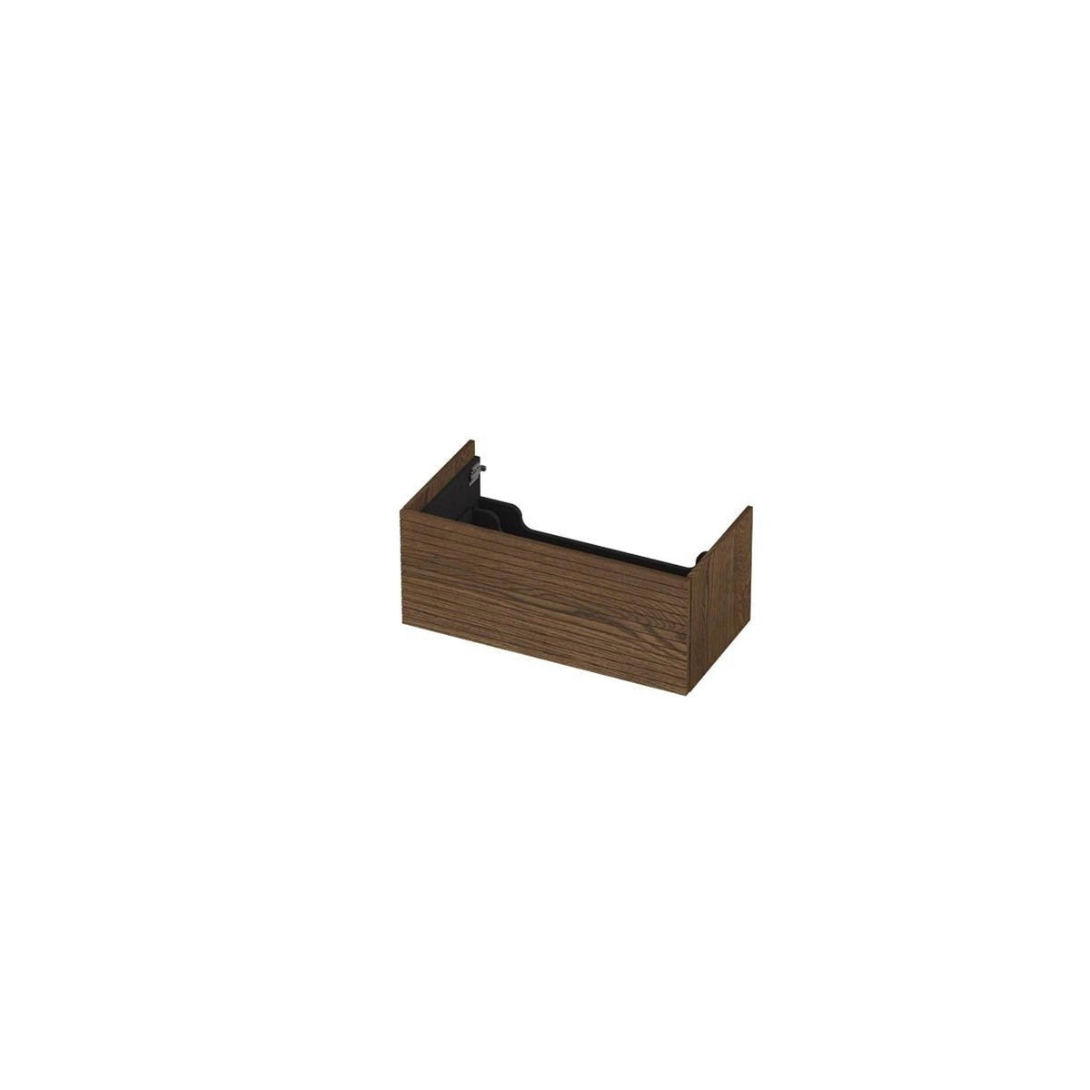 Ink onderkast 90x45cm - push to open - 1 lade - horizontaal gefreesd - massief eiken chocolate