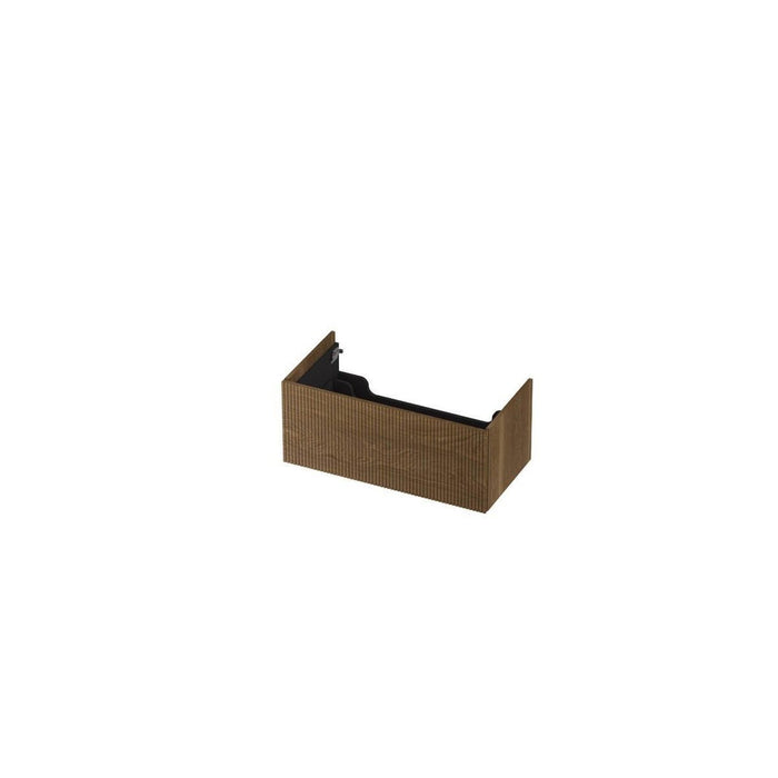 Ink onderkast 90x45cm - push to open - 1 lade - verticaal gefreesd - massief eiken aqua