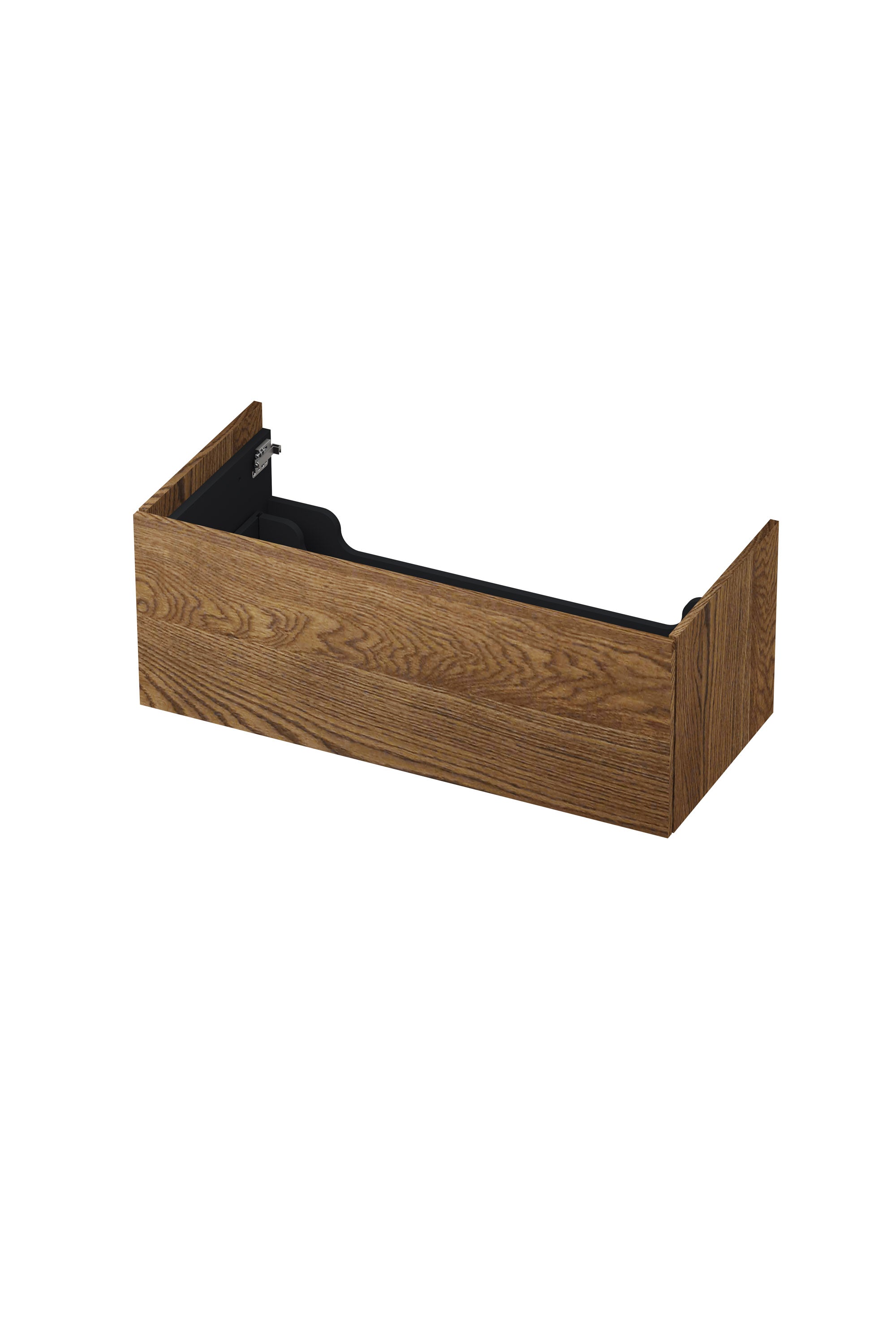 Ink onderkast 100x45cm - push to open - 1 lade - massief eiken chocolate