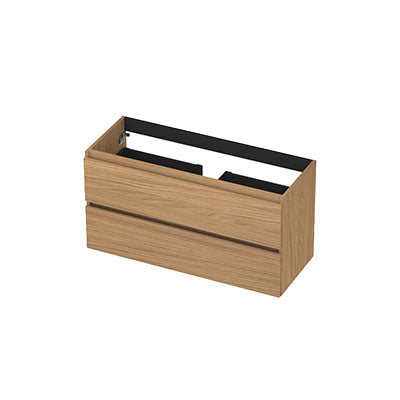 Ink onderkast 100x40cm - greeploos - 2 lades - blank eiken