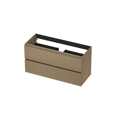Ink onderkast 100x40cm - greeploos - 2 lades - olijf eiken