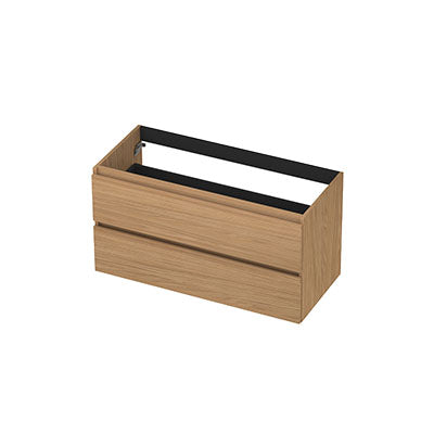 Ink onderkast 100x45cm - greeploos - 2 lades - blank eiken