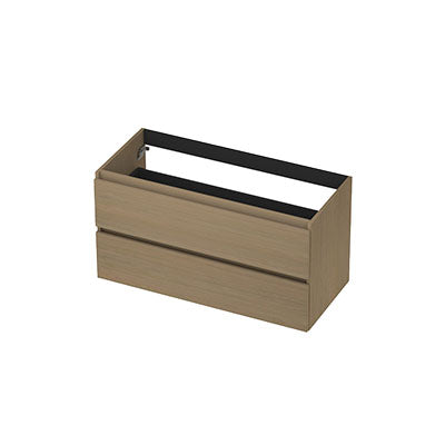 Ink onderkast 100x45cm - greeploos - 2 lades - olijf eiken