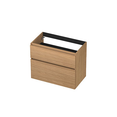 Ink onderkast 80x45cm - greeploos - 2 lades asymmetrisch - blank eiken