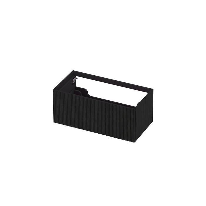 Ink onderkast 90x45cm - push to open - 1 lade - verticaal gefreesd - fineer matt intens black