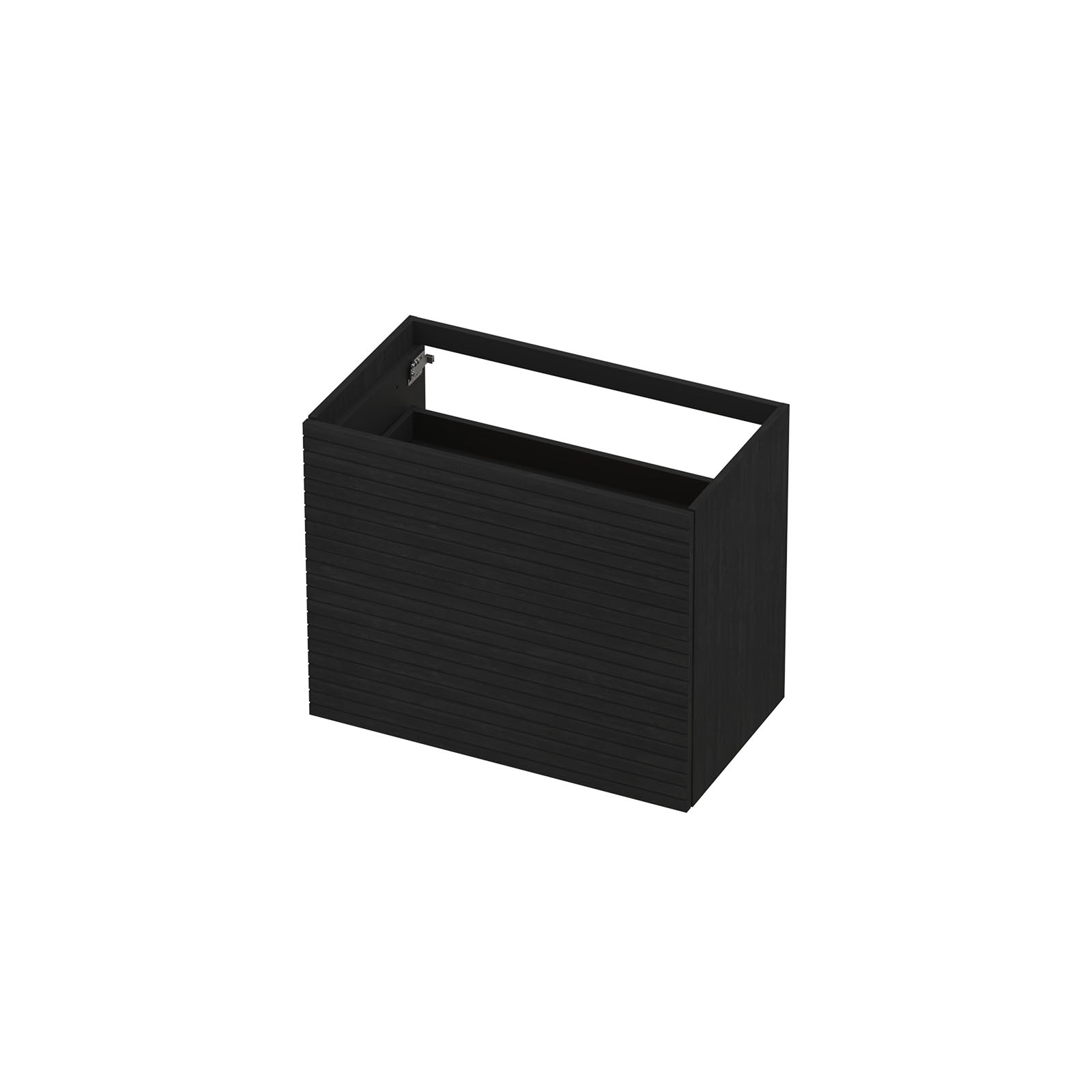 Ink onderkast 80x45cm - push to open - 2 lades - horizontaal gefreesd - fineer matt intens black