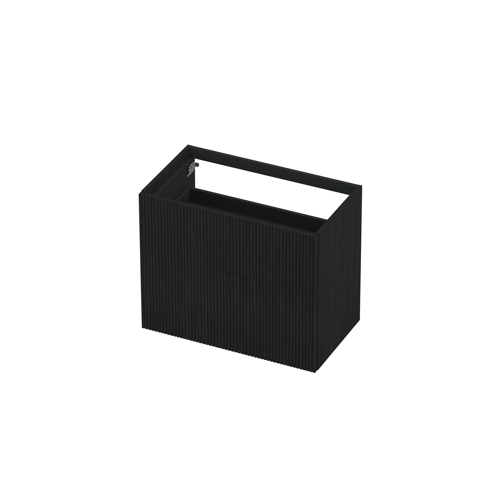 Ink onderkast 80x45cm - push to open - 2 lades - verticaal gefreesd - fineer matt intens black