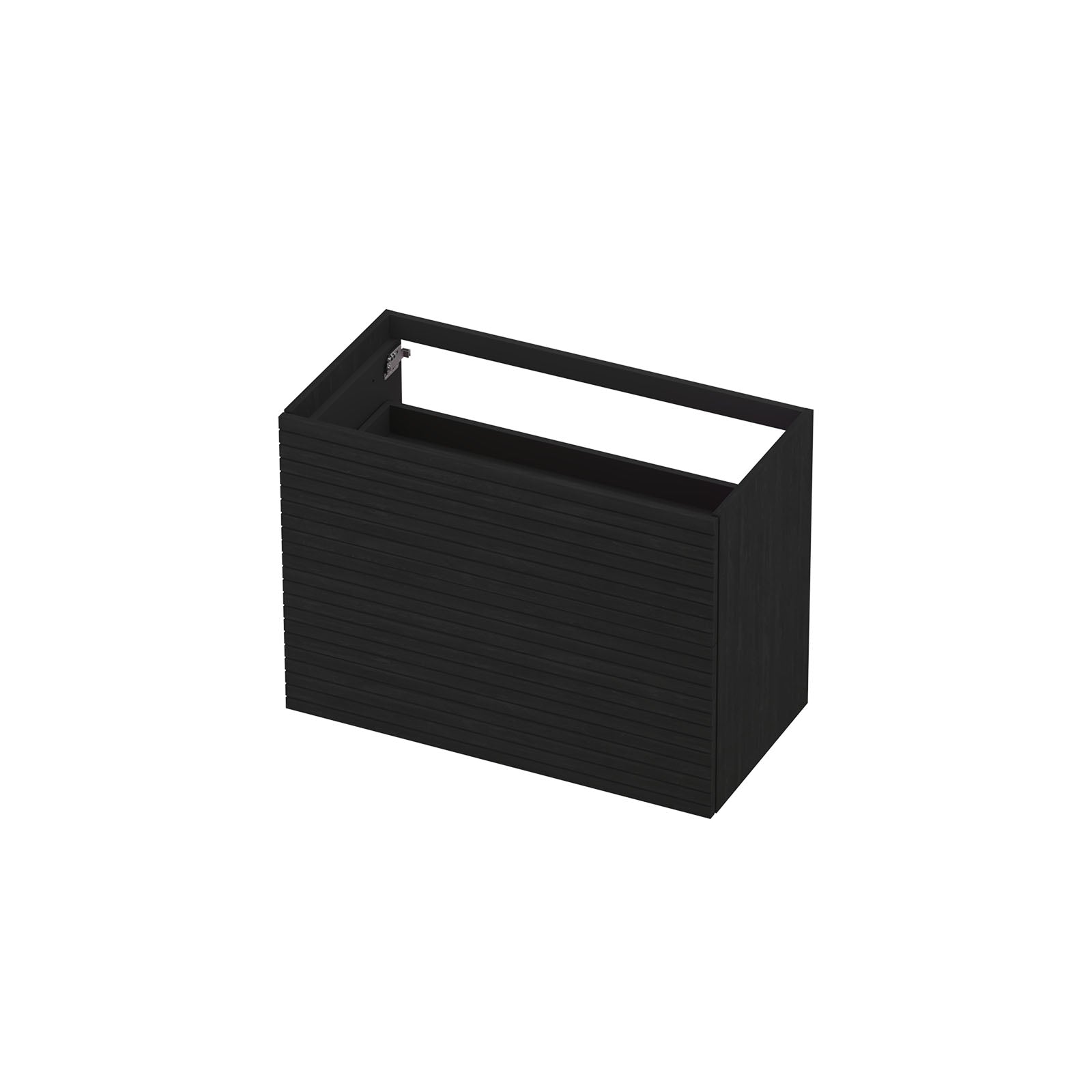 Ink onderkast 90x45cm - push to open - 2 lades - horizontaal gefreesd - fineer matt intens black