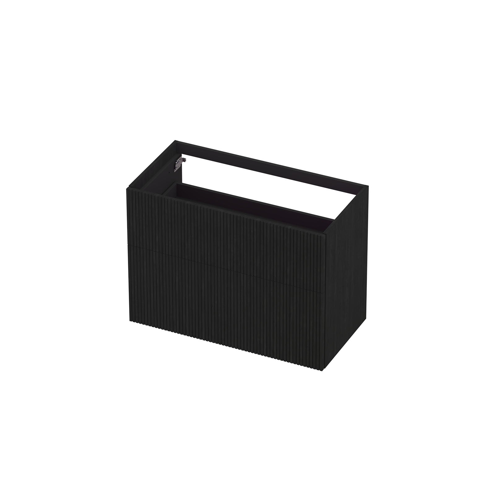 Ink onderkast 90x45cm - push to open - 2 lades - verticaal gefreesd - fineer matt intens black