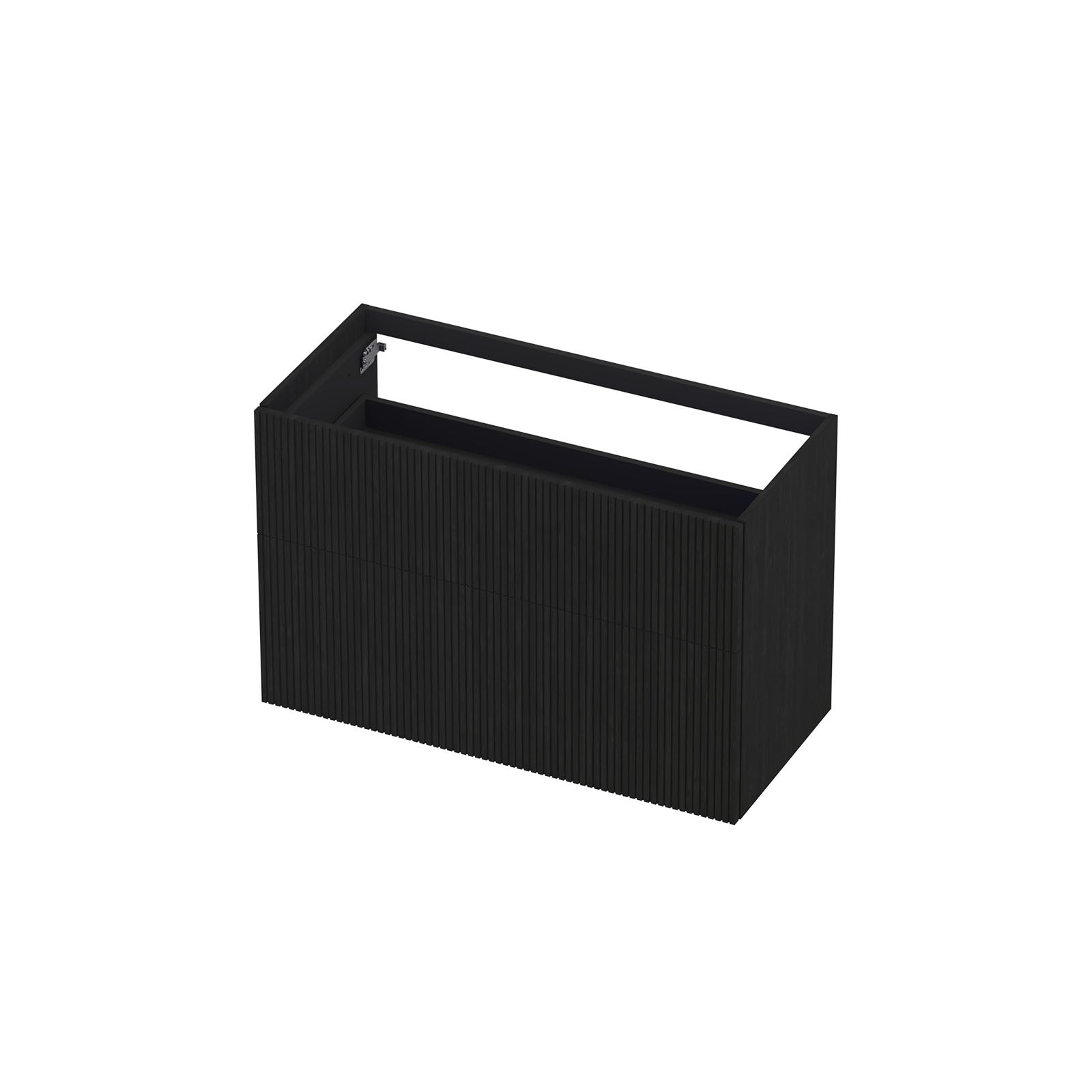 Ink onderkast 100x45cm - push to open - 2 lades - verticaal gefreesd - fineer matt intens black