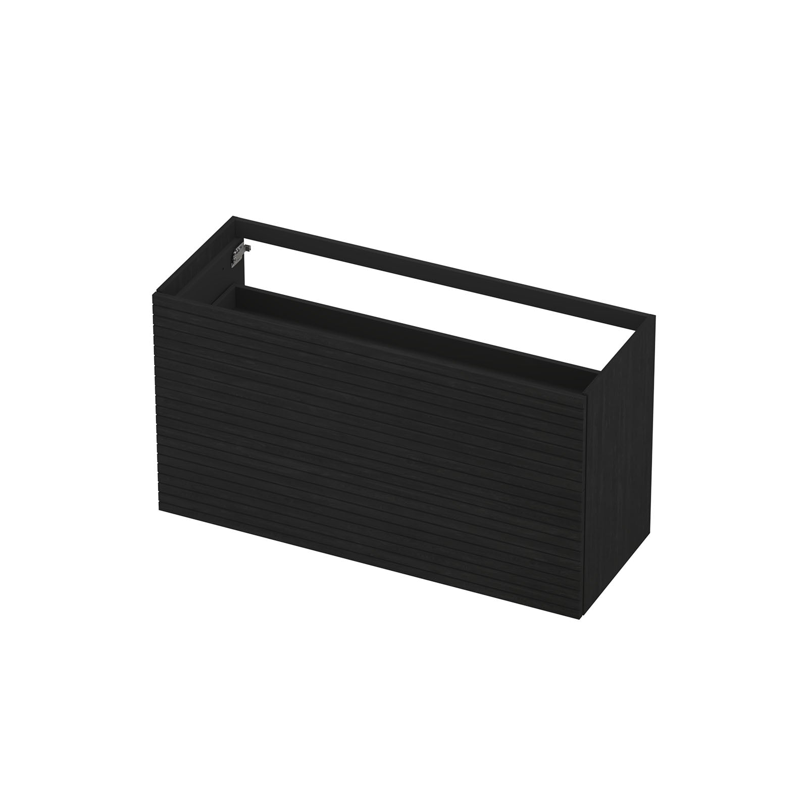 Ink onderkast 120x45cm - push to open - 2 lades - horizontaal gefreesd - fineer matt intens black