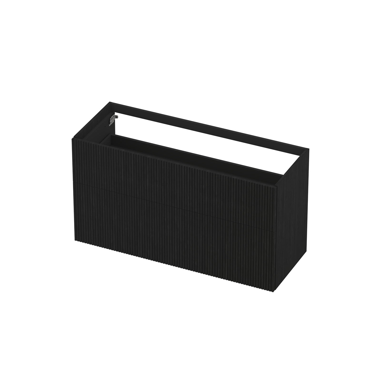 Ink onderkast 120x45cm - push to open - 2 lades - verticaal gefreesd - fineer matt intens black