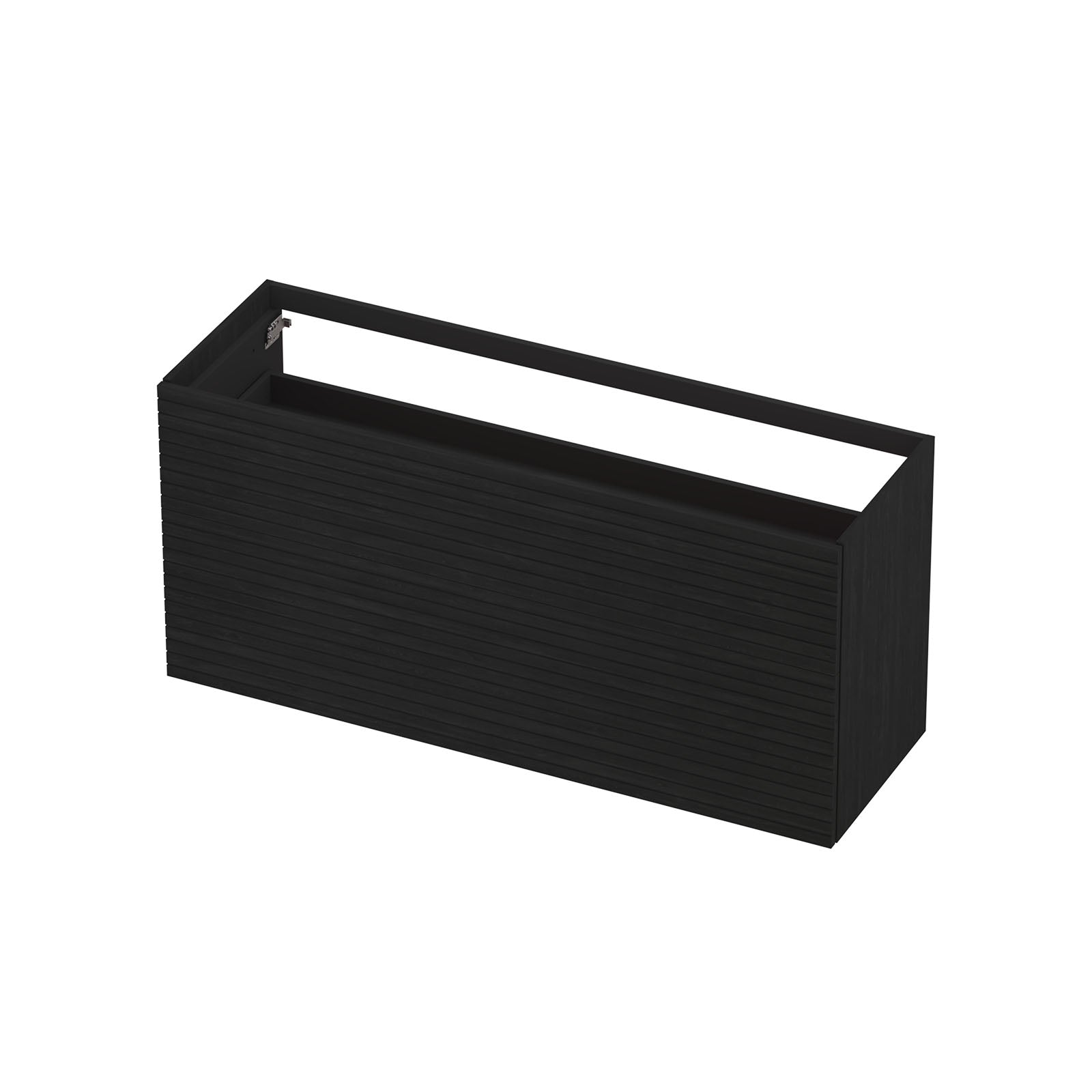 Ink onderkast 140x45cm - push to open - 2 lades - horizontaal gefreesd - fineer matt intens black