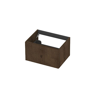 Ink onderkast 60x45cm - opbouwgreep - 1 lade - verticaal gefreesd - fineer chocolate