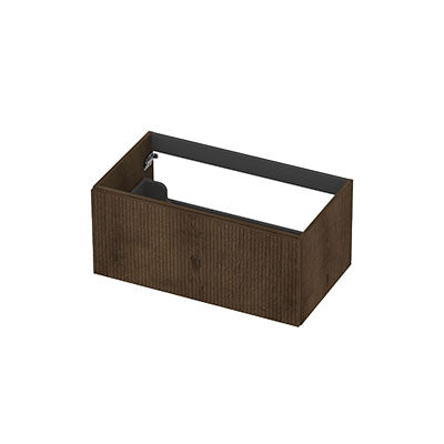 Ink onderkast 80x45cm - opbouwgreep - 1 lade - verticaal gefreesd - fineer chocolate