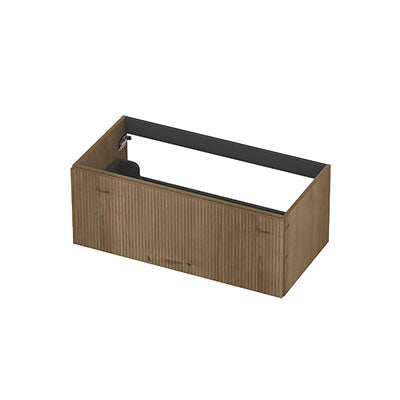 Ink onderkast 90x45cm - opbouwgreep - 1 lade - verticaal gefreesd - fineer ash grey