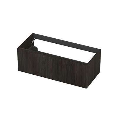 Ink onderkast 100x45cm - opbouwgreep - 1 lade - verticaal gefreesd - fineer matt intens black