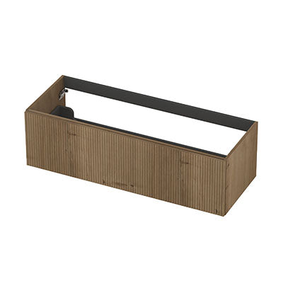 Ink onderkast 120x45cm - opbouwgreep - 1 lade - verticaal gefreesd - fineer ash grey