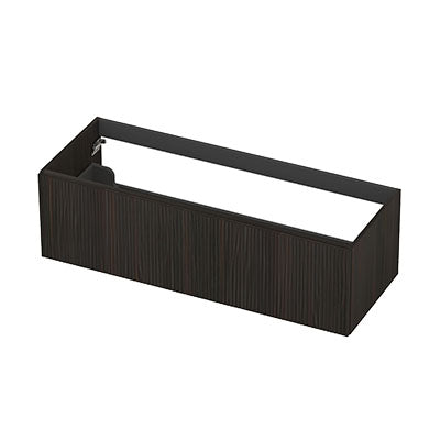 Ink onderkast 120x45cm - opbouwgreep - 1 lade - verticaal gefreesd - fineer matt intens black