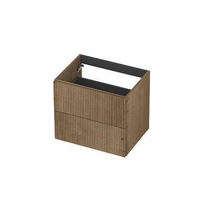 Ink onderkast 60x45cm - opbouwgreep - 2 lades - verticaal gefreesd - fineer ash grey