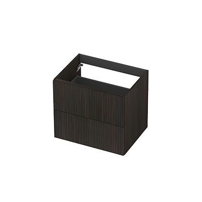 Ink onderkast 60x45cm - opbouwgreep - 2 lades - verticaal gefreesd - fineer matt intens black