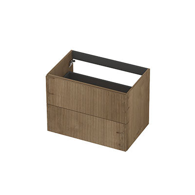 Ink onderkast 70x45cm - opbouwgreep - 2 lades - verticaal gefreesd - fineer ash grey