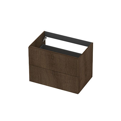 Ink onderkast 70x45cm - opbouwgreep - 2 lades - verticaal gefreesd - fineer chocolate