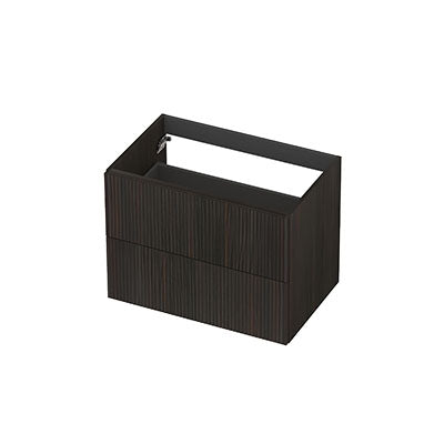 Ink onderkast 70x45cm - opbouwgreep - 2 lades - verticaal gefreesd - fineer matt intens black