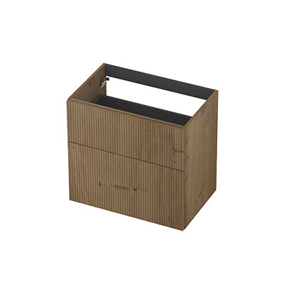 Ink onderkast 70x45cm - opbouwgreep - 2 lades asymmetrisch - verticaal gefreesd - fineer ash grey
