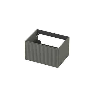 Ink onderkast 60x45cm - opbouwgreep - 1 lade - verticaal gefreesd - mat beton groen